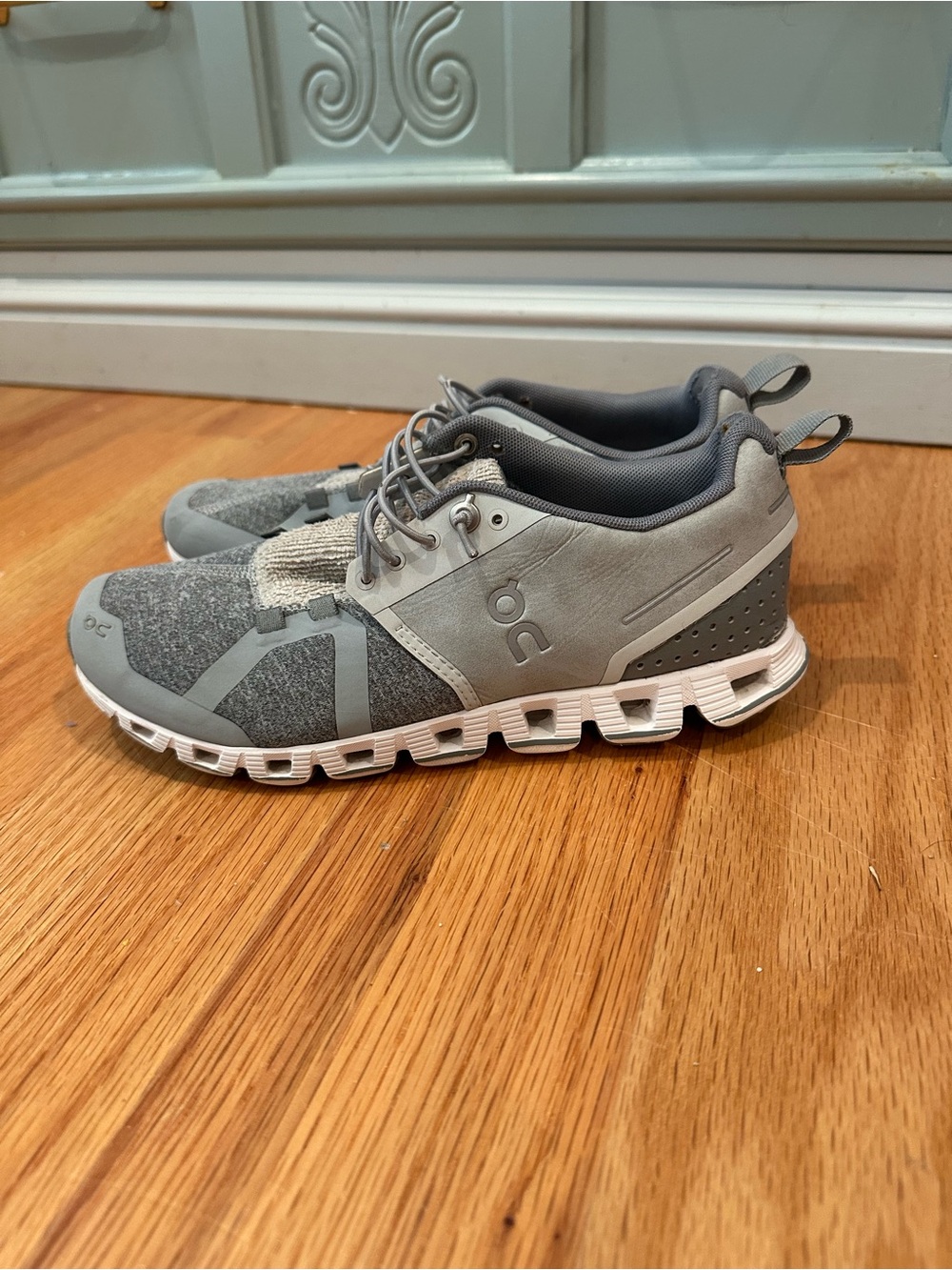 On Running Gray Cloud Sneakers with White Sole
